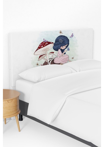 Mantar ve Prenses Desenli Yatak Baza Başlık Kılıfı TLABK-055