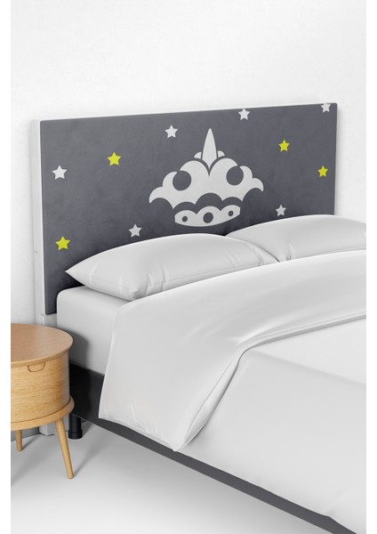 Yıldızlı Taç Desenli Yatak Baza Başlık Kılıfı TLABK-132