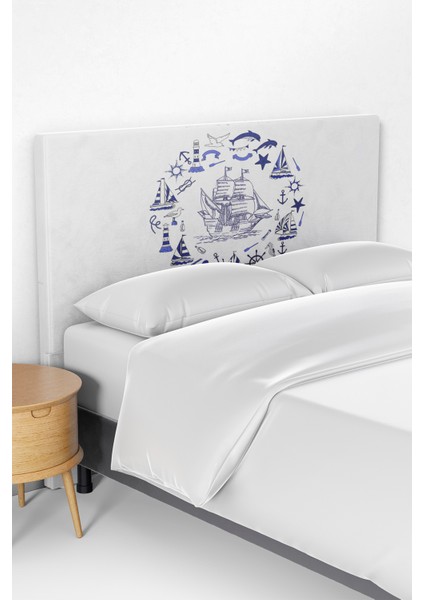 Denizci Desenli Çocuk Odası Yatak Baza Başlık Kılıfı TLABK-175