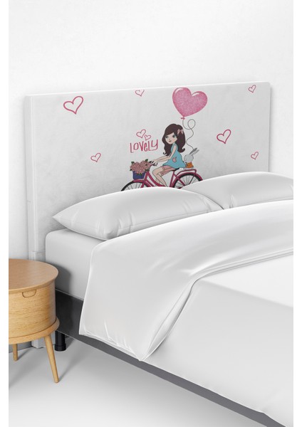 Lovely Bisiklet Desenli Çocuk Odası Yatak Baza Başlık Kılıfı TLABK-095