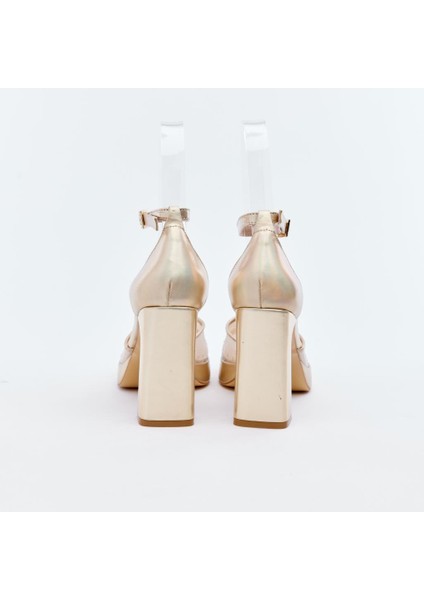 Taş Aksesuarlı Fileli Kadın Platformlu Abiye Ayakkabı fırsatları