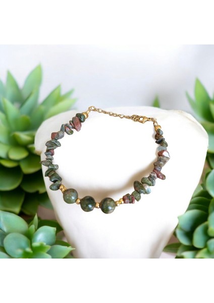 Unakit Taşı Kırıktaş Bileklik Dorika Bileklik Çelik Zincir Renk Atmaz Kararmaz Orijinal Doğal Taş modelleri