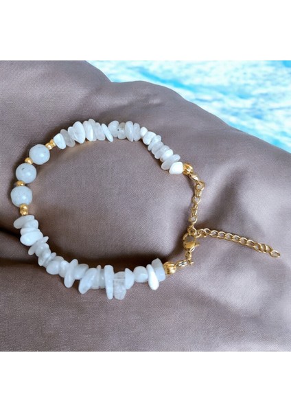 Ay Taşı Kırıktaş Bileklik Orijinal Ay Taşı Dorika Bileklik Çelik Zincir Renk Atmaz Kararmaz fırsatları