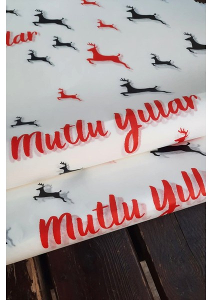 Geyikli Mutlu Yıllar Pelur Kağıt - Paketi -Paketleme Kağıt - Paketi - 10 Adet - 50X70 modelleri