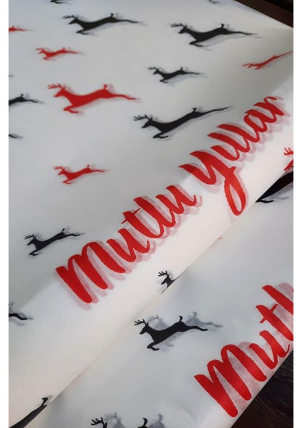 Geyikli Mutlu Yıllar Pelur Kağıt - Paketi -Paketleme Kağıt - Paketi - 10 Adet - 50X70 fırsatları