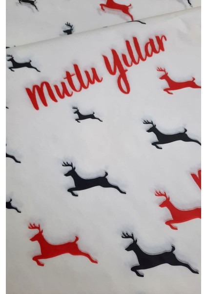 Geyikli Mutlu Yıllar Pelur Kağıt - Paketi -Paketleme Kağıt - Paketi - 10 Adet - 50X70 indirimleri