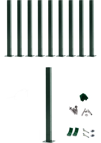 75 cm Panel Çit Direği Aksesuarlı (10 Adet)
