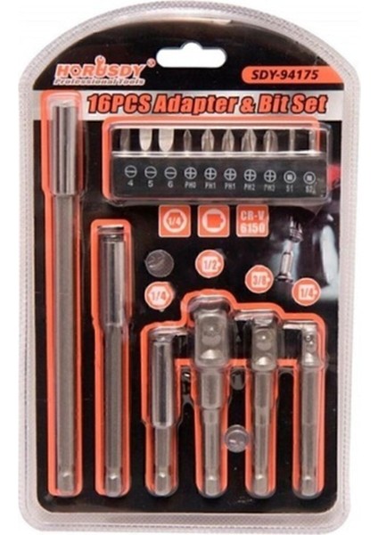 Main Shop Tornavida Ucu Lokma Seti 16 Parça Uç Bağlantı Adaptör Seti Lokma Bağlantı Bits Uçları