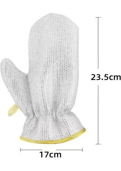 Main Shop 2 Adet Su Geçirmez Telli Bulaşık Eldiveni Kir Pas Sökücü Sihirli Temizlik Eldiveni