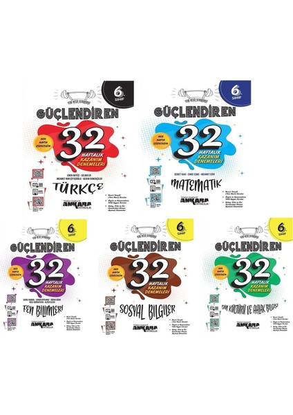 6. Sınıf Güçlendiren 32 Haftalık Deneme Seti 5 Kitap