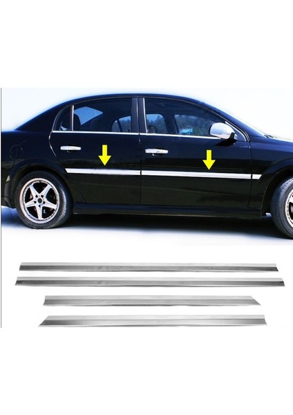 Opel Vectra C Krom Yan Kapı Çıtası 4 Prç. 2002 ve Üzeri Paslanmaz Çelik