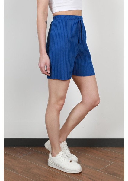 Saks Fitilli Kaşkorse Süs Kuşaklı Kadın Şort Pijama Altı - 6131 fırsatları