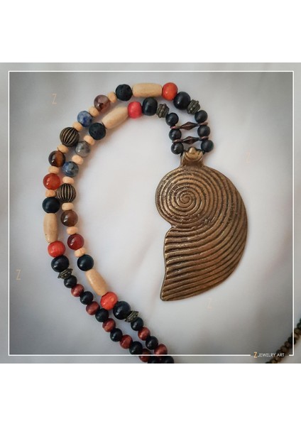 Mandara - El Yapımı Etnik Otantik Bohem Kadın Erkek Unisex Kolye