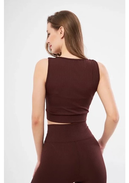 Fitilli Baskılı Crop - Bordo fiyatları