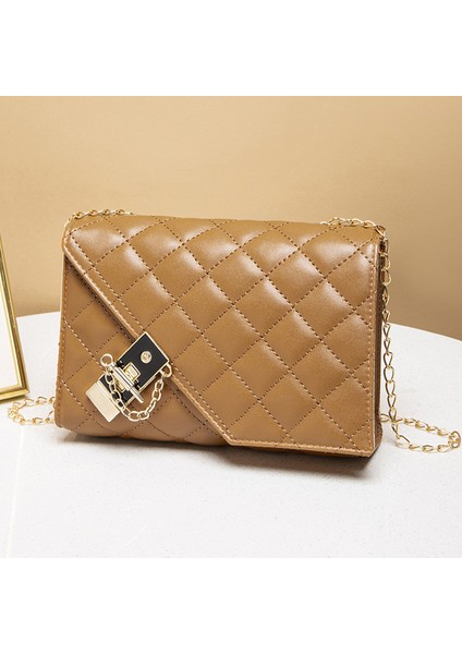 Moda Kadın Crossbody Çanta Zincir Messenger Çanta Deri Baklava Omuz Çantaları Bayan Çantaları Için (Yurt Dışından)