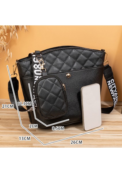 2'si 1 Arada Bayan Crossbody Çanta Moda Kadın Çantaları Deri Omuz Çantaları Kova Çanta (Yurt Dışından) indirimleri