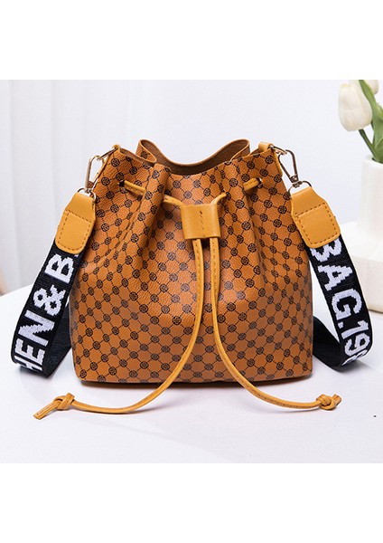 Kadın Kova Çanta Günlük Crossbody Çanta Deri Sling Çanta Bayan Omuz Çantaları (Yurt Dışından)