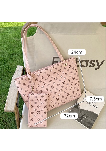 2'si 1 Arada Bayan Tote Çanta Yüksek Kapasiteli Deri Kadın Omuz Çantası Zincir Handbags (Yurt Dışından) fırsatları