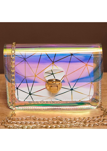 Moda Bayanlar Küçük Sling Çanta Pvc Kadın Crossbody Çanta Zincir Debriyaj Kızlar Için Hediyeler (Yurt Dışından)