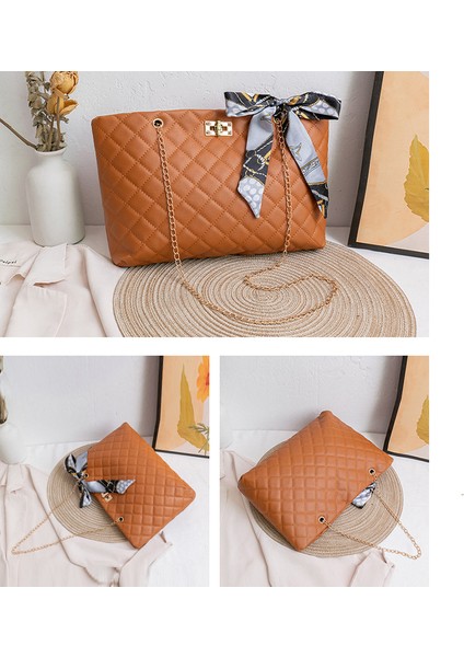 Moda Bayan Tote Çanta Ipek Boyun Bandı Omuz Çantası Kadınlar Için Zincir Çanta Baklava Dilimi Sapan Çanta (Yurt Dışından) fiyatları