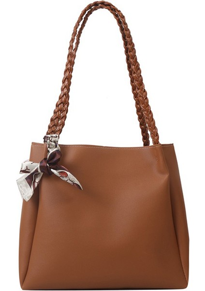 Bayan Tote Çanta Yüksek Kapasiteli Deri Kadın Omuz Çantası Ipek Eşarp Handbags (Yurt Dışından)