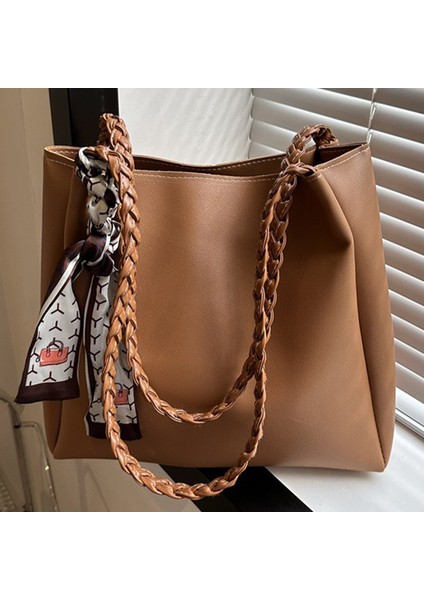 Bayan Tote Çanta Yüksek Kapasiteli Deri Kadın Omuz Çantası Ipek Eşarp Handbags (Yurt Dışından) fırsatları