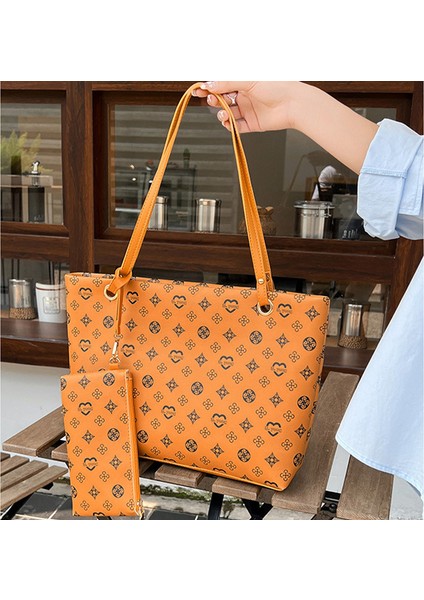 2'si 1 Arada Bayan Tote Çanta Yüksek Kapasiteli Deri Kadın Omuz Çantası Zincir Handbags (Yurt Dışından) modelleri