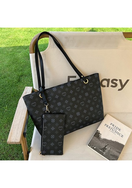 2'si 1 Arada Bayan Tote Çanta Yüksek Kapasiteli Deri Kadın Omuz Çantası Zincir Handbags (Yurt Dışından)