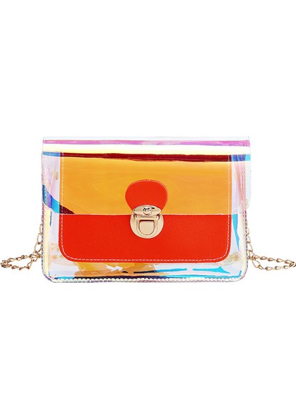 Moda Bayanlar Küçük Sling Çanta Pvc Kadın Crossbody Çanta Zincir Debriyaj Kızlar Için Hediyeler (Yurt Dışından)