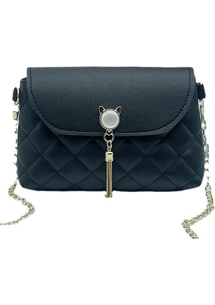 Moda Bayanlar Crossbody Çanta Püsküllü Sling Çanta Baklava Omuz Çantası Kedi Deseni (Yurt Dışından)