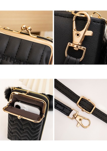 Moda Bayanlar Küçük Crossbody Çanta Peluş Top Sling Çanta Debriyaj Kadınlar Için Cep Telefonu Çantası Kızlar Için Çanta (Yurt Dışından) modelleri