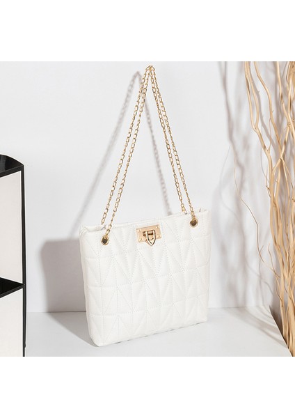 Bayan Tote Çanta Deri Kadın Omuz Çantası Zincir Handbags Moda Crossbody Çanta (Yurt Dışından)