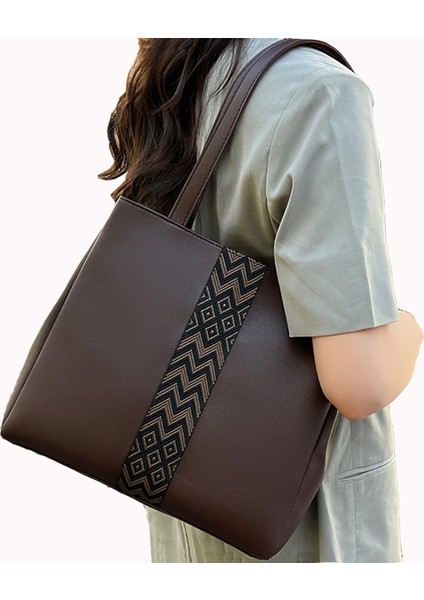 Bayan Tote Çanta Yüksek Kapasiteli Deri Kadın Omuz Çantası Moda Handbags (Yurt Dışından)
