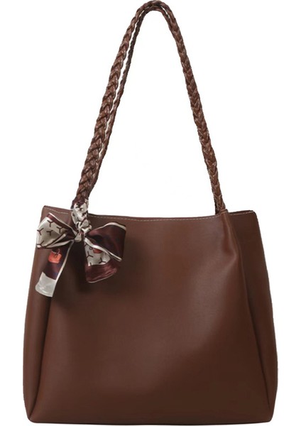 Bayan Tote Çanta Yüksek Kapasiteli Deri Kadın Omuz Çantası Ipek Eşarp Handbags (Yurt Dışından)