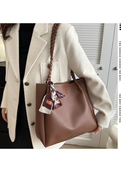 Bayan Tote Çanta Yüksek Kapasiteli Deri Kadın Omuz Çantası Ipek Eşarp Handbags (Yurt Dışından) fiyatları