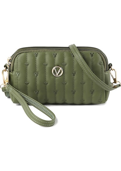 Bayanlar Küçük Crossbody Çanta Kadın Deri Sling Çanta Çok Zip Omuz Çantası Moda Debriyaj (Yurt Dışından)