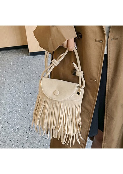 Kadın Crossbody Çanta Püsküller Küçük Sling Çanta Bayan Deri Omuz Çantası Satchel (Yurt Dışından) modelleri