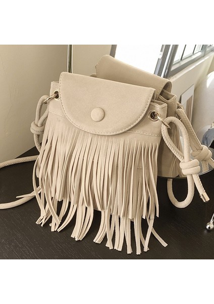 Kadın Crossbody Çanta Püsküller Küçük Sling Çanta Bayan Deri Omuz Çantası Satchel (Yurt Dışından) fırsatları