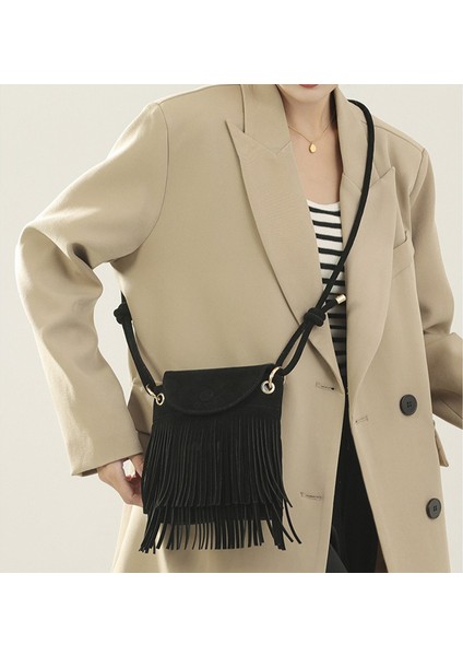 Kadın Crossbody Çanta Püsküller Küçük Sling Çanta Bayan Deri Omuz Çantası Satchel (Yurt Dışından) fiyatları