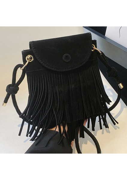 Kadın Crossbody Çanta Püsküller Küçük Sling Çanta Bayan Deri Omuz Çantası Satchel (Yurt Dışından) indirimleri