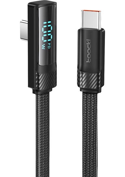 1m Açılı Usb C Kablosu Dijital Ekran Type C 100W Hızlı Şarj Kablosu (Yurt Dışından)