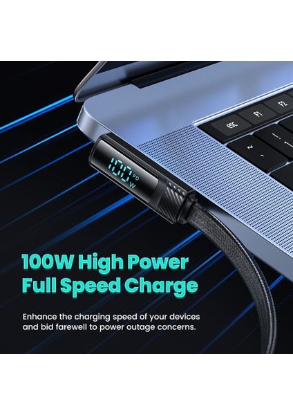 1m Açılı Usb C Kablosu Dijital Ekran Type C 100W Hızlı Şarj Kablosu (Yurt Dışından) fiyatları
