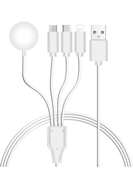 Apple Watch Telefon İçin 122 cm Usb'den Tip C'ye 8 Pimli Mikro Kare Saat Kablosuz Şarj Aleti Ayırıcı Kablo Kod Çözme Çipli (Yurt Dışından)