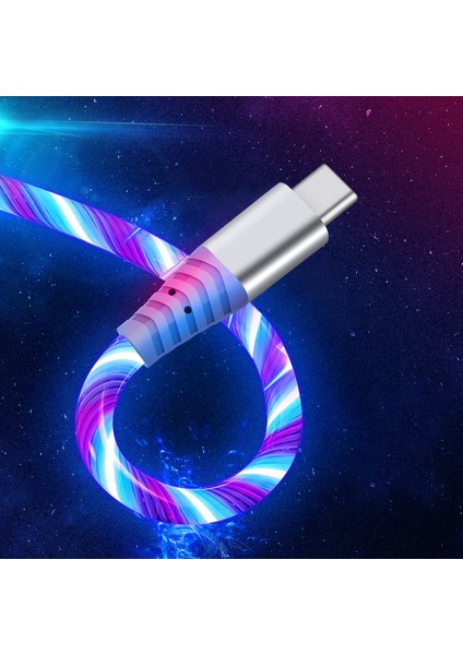 2m Parlayan 3A Hızlı Şarj Kablosu Yüksek Hızlı Akan Streamer Işık LED Veri Aktarımı Mikro USB Kablosu (Yurt Dışından)