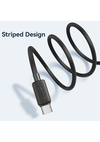 1 M Usb'den Type C'ye 3A Çizgili Veri Kablosu Telefon Şarj Kablosu (Yurt Dışından) fırsatları