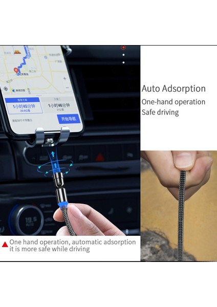 1m Manyetik 360 180 Derece Dönebilen Şarj Kablosu Lightning Mikro Usb C Tipi Cihazlarla Uyumlu Hızlı Şarj Kablosu (Yurt Dışından)