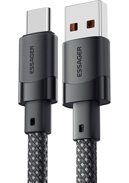 1m 7A Type C USB Şarj Kablosu Manyetik Örgülü Veri Kablosu (Yurt Dışından)