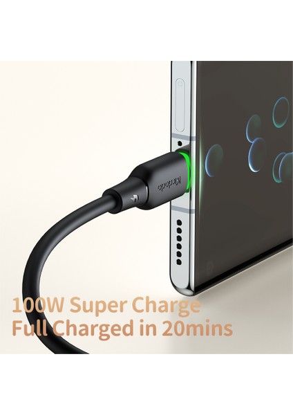 1 2 M Usb A'dan Type C'ye Şarj Kablosu 6A Silikon Veri Aktarım Kablosu (Yurt Dışından)