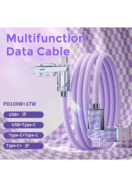 1m Pd 27W Veri Kablosu Usb A Type C Type C Ip Şarj Kablosu (Yurt Dışından)