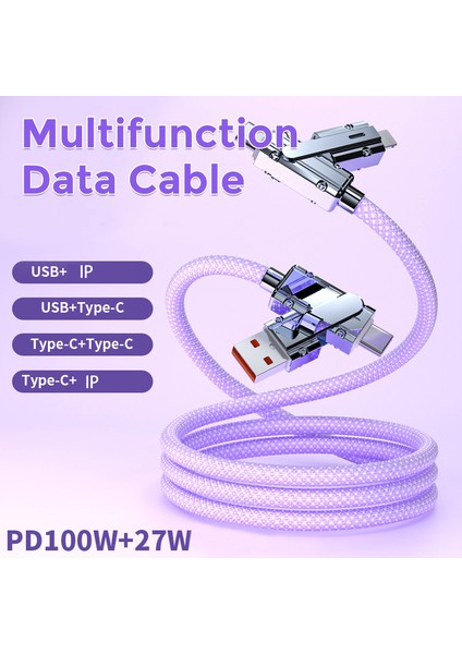 1m Pd 27W Veri Kablosu Usb A Type C Type C Ip Şarj Kablosu (Yurt Dışından)